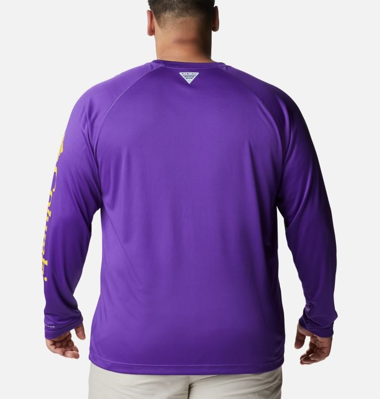 Columbia Collegiate PFG Terminal Tackle Long Sleeve - LSU Gensere Herre Lilla | Plus Size 01872P